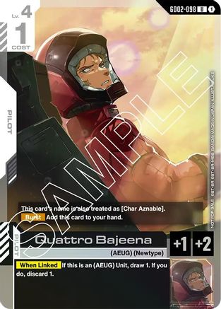Image of Quattro Bajeena (Store Tournament Participant Pack 02) (GD02-098) - Gundam Promotional Cards Holofoil