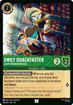 Image of Emily Quackfaster - Level-Headed Librarian (80/204) - Whispers in the Well Cold Foil
