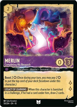 Image of Merlin - Completing His Research (58/204) - Whispers in the Well Holofoil