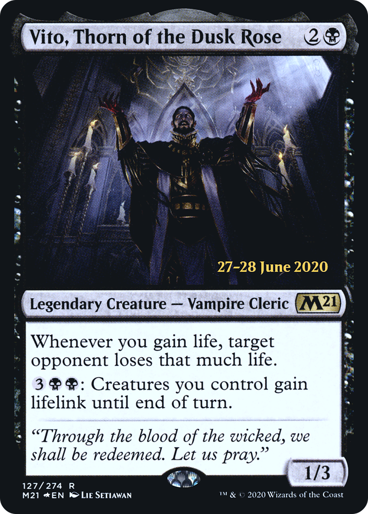 Image of Vito, Thorn of the Dusk Rose (PRE-127S) - Core Set 2021 Promos Foil