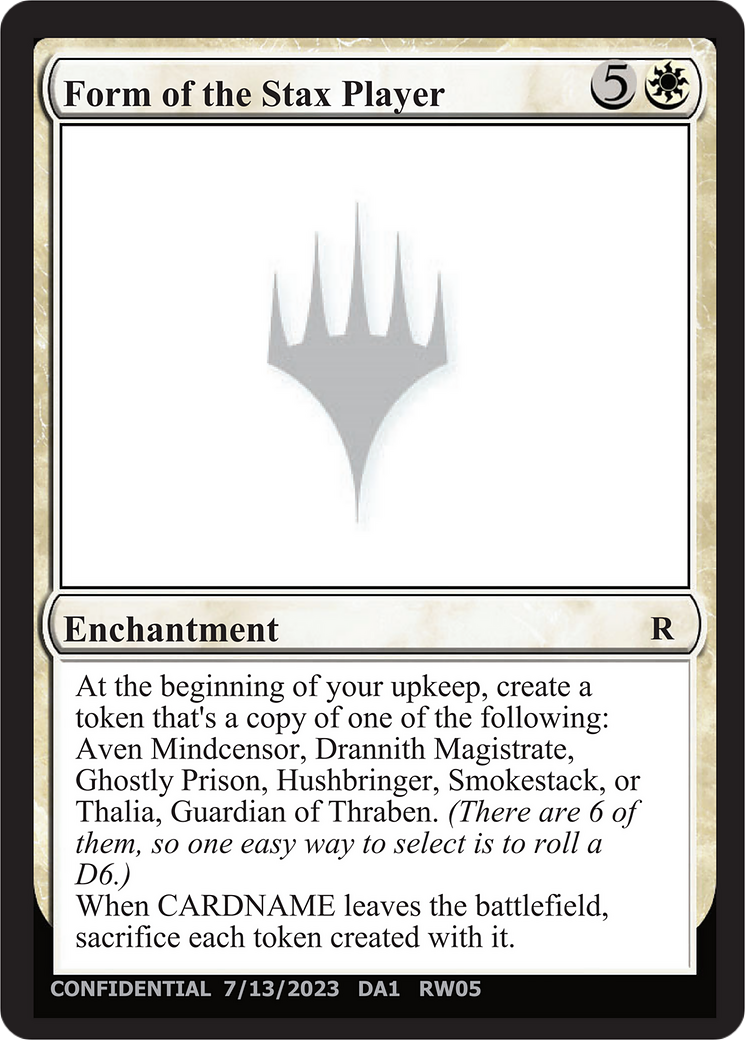 Image of Form of the Stax Player (UNK-RW05B) - Unknown Event