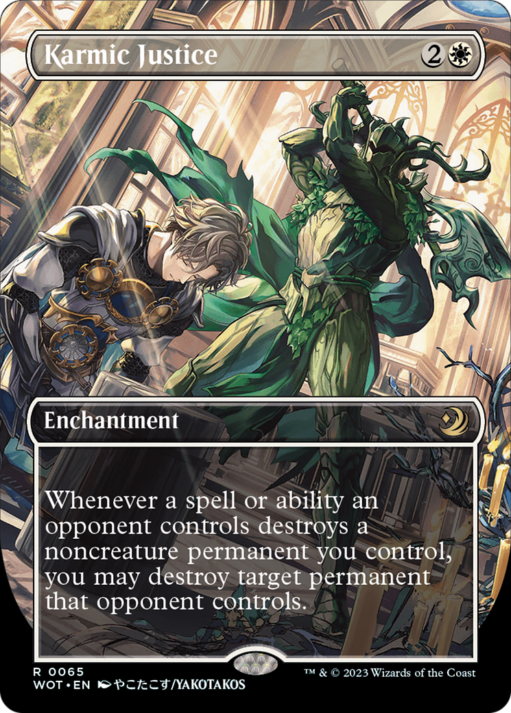 Image of Karmic Justice (Anime Borderless) (WOT-065) - Wilds of Eldraine: Enchanting Tales (Borderless) Foil