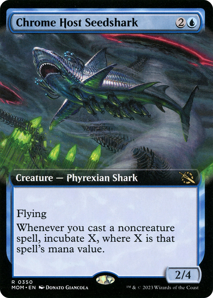 Image of Chrome Host Seedshark (Extended Art) (MOM-350) - March of the Machine: (Extended Art) Foil