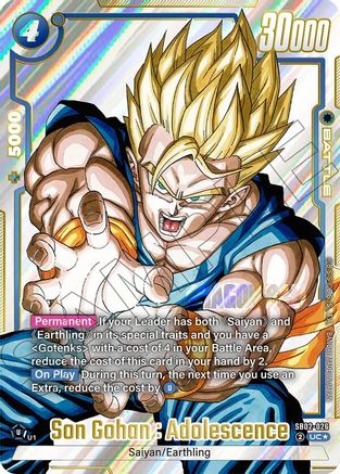 Image of Son Gohan : Adolescence (Alternate Art) (SB02-026) - Manga Booster 02 Holofoil