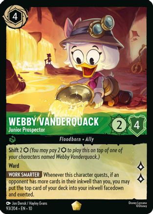 Image of Webby Vanderquack - Junior Prospector (93/204) - Whispers in the Well Cold Foil