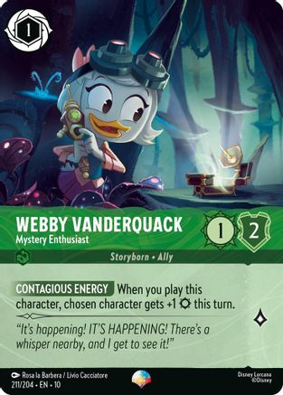 Image of Webby Vanderquack - Mystery Enthusiast (Epic) (211/204) - Whispers in the Well Holofoil