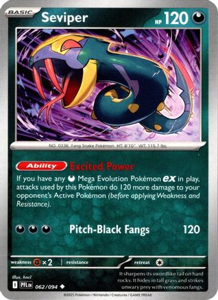 Image of Seviper 062  - Reverse Holofoil ME02 Phantasmal Flames - Uncommon