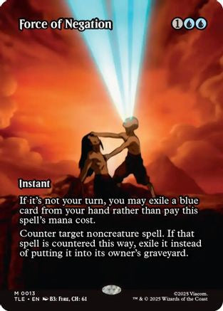 Image of Force of Negation (Borderless) (TLE-013) - Avatar: The Last Airbender: Eternal-Legal Foil