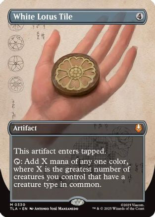 Image of White Lotus Tile (Borderless) (TLA-330) - Avatar: The Last Airbender Foil