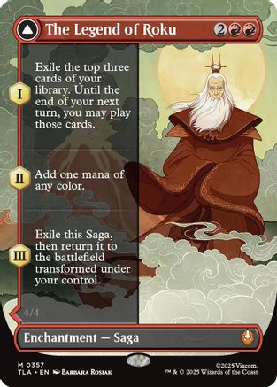 Image of The Legend of Roku (Borderless) (TLA-357) - Avatar: The Last Airbender Foil