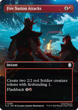 Image of Fire Nation Attacks (Borderless) (TLA-299) - Avatar: The Last Airbender Foil