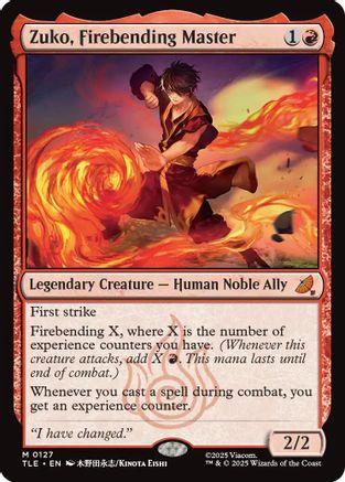 Image of Zuko, Firebending Master (TLE-127) - Avatar: The Last Airbender: Eternal-Legal Foil