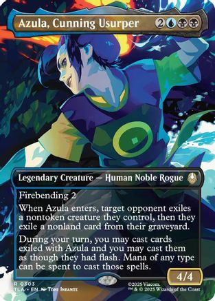 Image of Azula, Cunning Usurper (Borderless) (TLA-303) - Avatar: The Last Airbender Foil