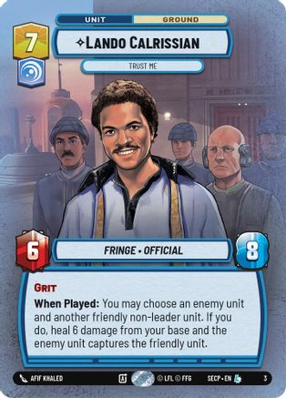 Image of Lando Calrissian - Trust Me  - Secrets of Power Weekly Play Promos