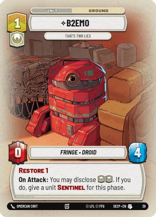 Image of B2EMO - That's Two Lies (Foil)  - Secrets of Power Weekly Play Promos
