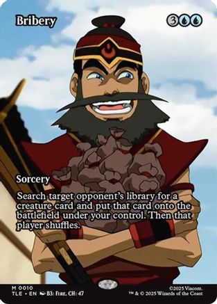 Image of Bribery (Borderless) (TLE-010) - Avatar: The Last Airbender: Eternal-Legal Foil