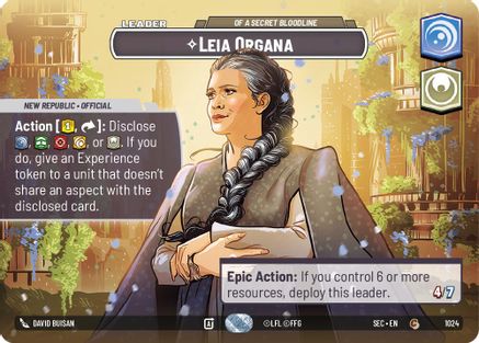 Image of Leia Organa - Of A Secret Bloodline (Showcase) (1024) - Secrets of Power Foil