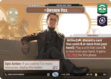 Image of Dryden Vos - I Never Ask Twice (Showcase) (1027) - Secrets of Power Foil