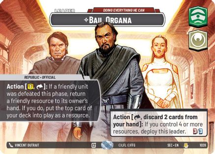 Image of Bail Organa - Doing Everything He Can (Showcase) (1028) - Secrets of Power Foil