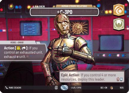 Image of C-3PO - Human-Cyborg Relations (Showcase) (1035) - Secrets of Power Foil