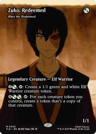 Image of Zuko, Redeemed - Rhys the Redeemed (Borderless) (TLE-052) - Avatar: The Last Airbender: Eternal-Legal Foil