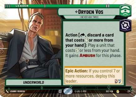 Image of Dryden Vos - I Never Ask Twice (Hyperspace) (271) - Secrets of Power