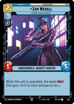 Image of Zam Wesell - Inconspicuous Assassin (Foil) (539) - Secrets of Power Foil