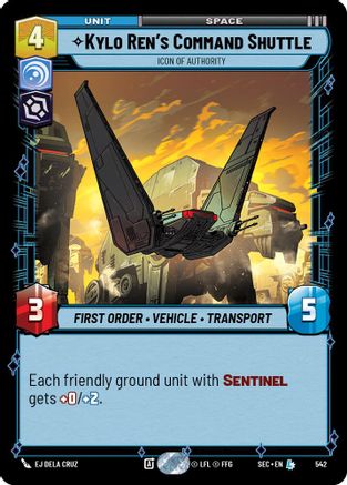 Image of Kylo Ren's Command Shuttle - Icon of Authority (Foil) (542) - Secrets of Power Foil