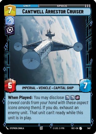 Image of Cantwell Arrestor Cruiser (Foil) (547) - Secrets of Power Foil