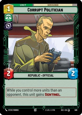 Image of Corrupt Politician (Foil) (589) - Secrets of Power Foil