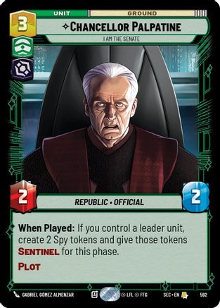 Image of Chancellor Palpatine - I Am the Senate (Foil) (592) - Secrets of Power Foil