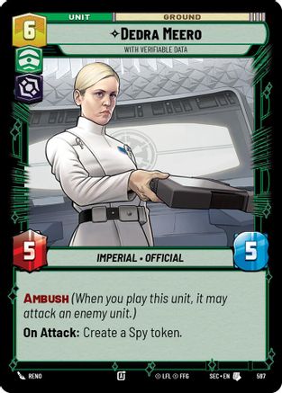 Image of Dedra Meero - With Verifiable Data (Foil) (597) - Secrets of Power Foil