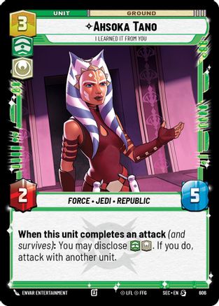 Image of Ahsoka Tano - I Learned It from You (Foil) (606) - Secrets of Power Foil