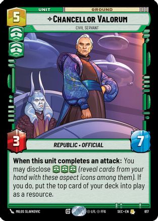 Image of Chancellor Valorum - Civil Servant (Foil) (617) - Secrets of Power Foil