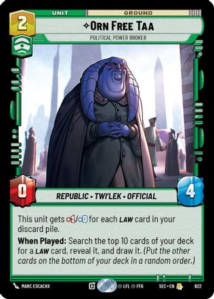 Image of Orn Free Taa - Political Power Broker (Foil) (622) - Secrets of Power Foil