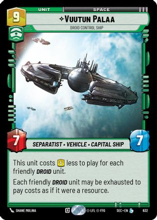 Image of Vuutun Palaa - Droid Control Ship (Foil) (632) - Secrets of Power Foil