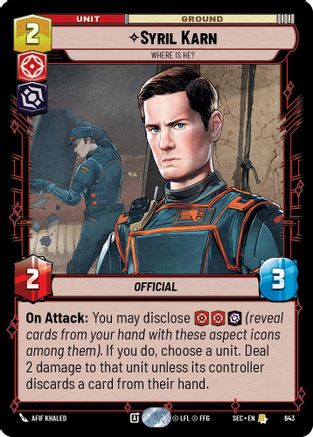 Image of Syril Karn - Where Is He? (Foil) (643) - Secrets of Power Foil