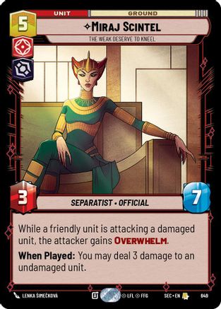 Image of Miraj Scintel - The Weak Deserve to Kneel (Foil) (649) - Secrets of Power Foil