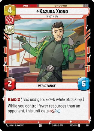Image of Kazuda Xiono - I'm Not A Spy (Foil) (661) - Secrets of Power Foil