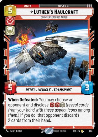 Image of Luthen's Haulcraft - Countermeasures Armed (Foil) (663) - Secrets of Power Foil