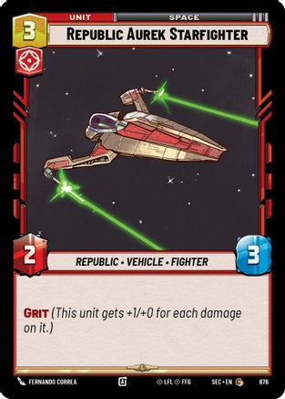 Image of Republic Aurek Starfighter (Foil) (676) - Secrets of Power Foil