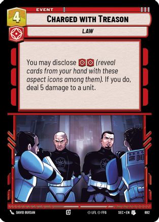 Image of Charged with Treason (Foil) (692) - Secrets of Power Foil