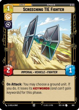 Image of Screeching TIE Fighter (Foil) (695) - Secrets of Power Foil