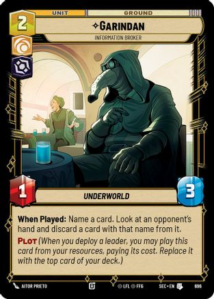 Image of Garindan - Information Broker (Foil) (696) - Secrets of Power Foil