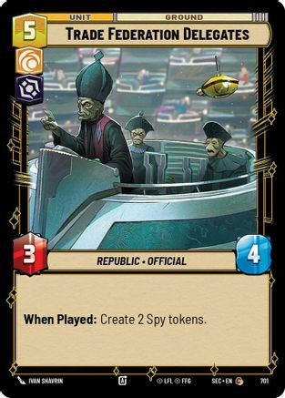 Image of Trade Federation Delegates (Foil) (701) - Secrets of Power Foil