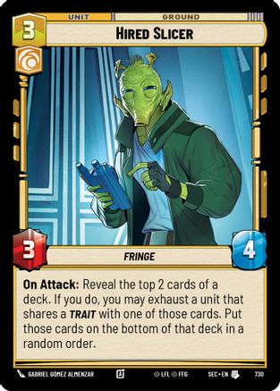Image of Hired Slicer (Foil) (730) - Secrets of Power Foil