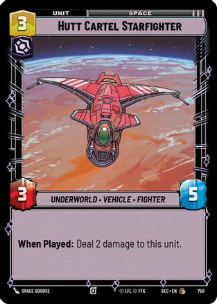 Image of Hutt Cartel Starfighter (Foil) (750) - Secrets of Power Foil