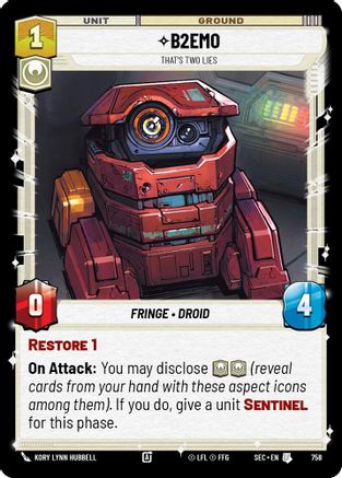 Image of B2EMO - That's Two Lies (Foil) (758) - Secrets of Power Foil