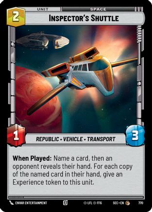 Image of Inspector's Shuttle (Foil) (770) - Secrets of Power Foil