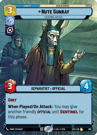 Image of Nute Gunray - Escaping Justice (Hyperspace) (295) - Secrets of Power